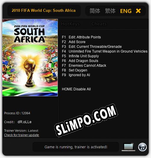 Трейнер для 2010 FIFA World Cup: South Africa [v1.0.2]