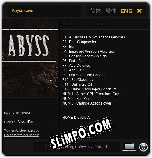 Трейнер для Abyss Cave [v1.0.6]