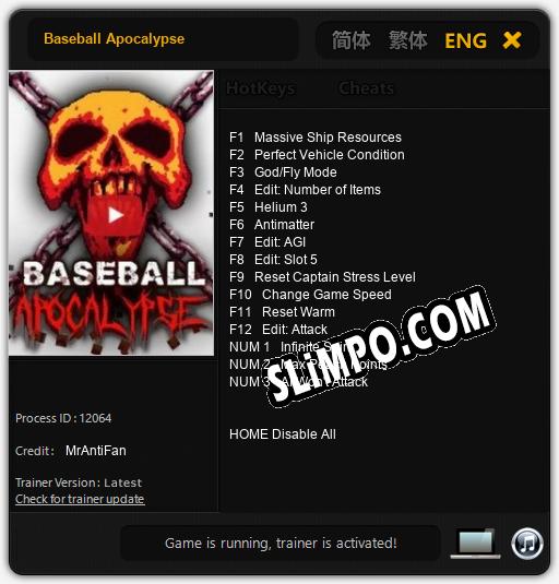 Baseball Apocalypse: ТРЕЙНЕР И ЧИТЫ (V1.0.12)