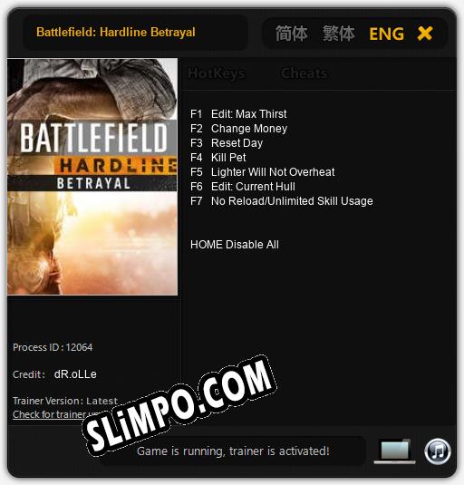 Battlefield: Hardline Betrayal: Читы, Трейнер +7 [dR.oLLe]