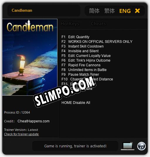 Candleman: Трейнер +12 [v1.5]