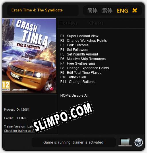 Crash Time 4: The Syndicate: Трейнер +11 [v1.5]