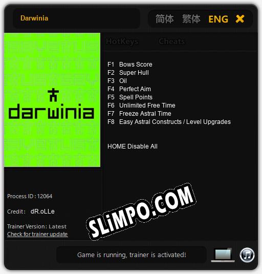 Darwinia: Трейнер +8 [v1.7]