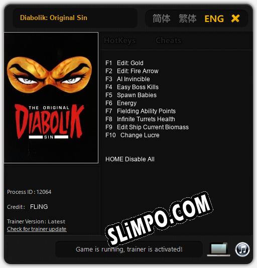 Diabolik: Original Sin: Читы, Трейнер +10 [FLiNG]