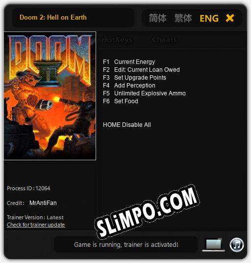 Doom 2: Hell on Earth: Трейнер +6 [v1.9]