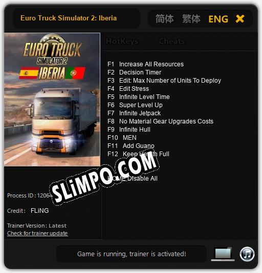 Euro Truck Simulator 2: Iberia: Трейнер +12 [v1.5]