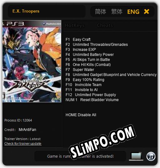 E.X. Troopers: Трейнер +13 [v1.3]