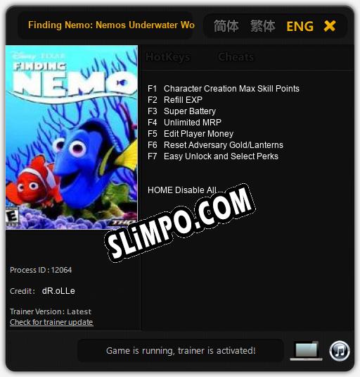 Finding Nemo: Nemos Underwater World of Fun: Читы, Трейнер +7 [dR.oLLe]