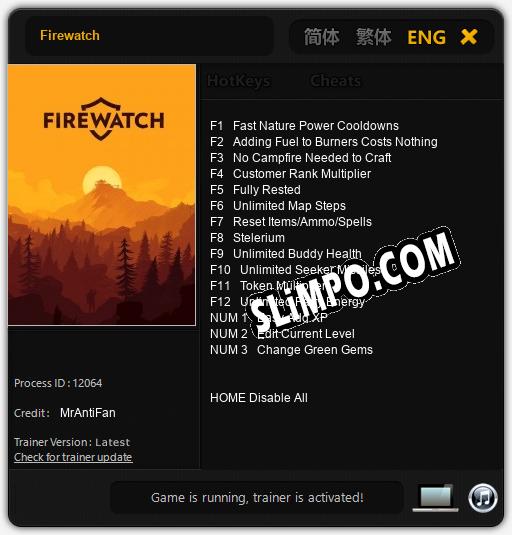 Firewatch: ТРЕЙНЕР И ЧИТЫ (V1.0.19)