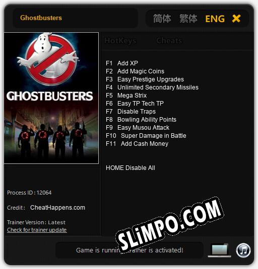 Ghostbusters: Читы, Трейнер +11 [CheatHappens.com]