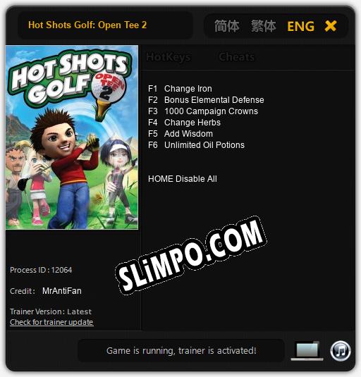 Hot Shots Golf: Open Tee 2: Трейнер +6 [v1.9]