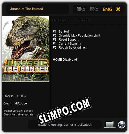 Jurassic: The Hunted: Трейнер +5 [v1.7]