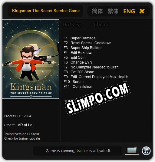 Трейнер для Kingsman The Secret Service Game [v1.0.8]