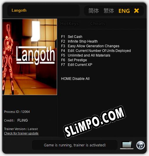 Langoth: Читы, Трейнер +7 [FLiNG]