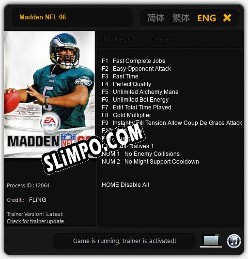 Madden NFL 06: Читы, Трейнер +14 [FLiNG]