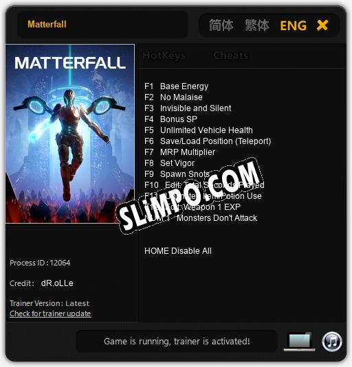 Matterfall: Трейнер +13 [v1.9]