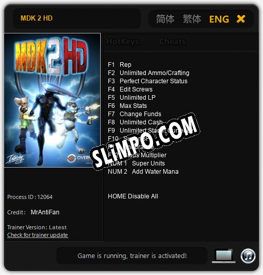 MDK 2 HD: ТРЕЙНЕР И ЧИТЫ (V1.0.63)