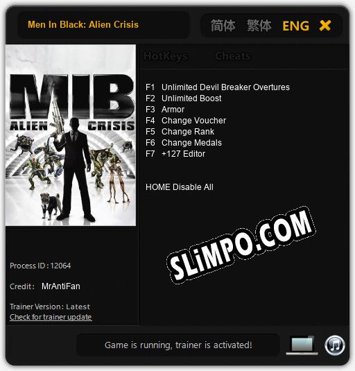 Men In Black: Alien Crisis: Трейнер +7 [v1.2]