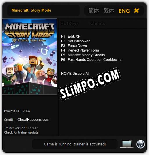 Трейнер для Minecraft: Story Mode [v1.0.7]