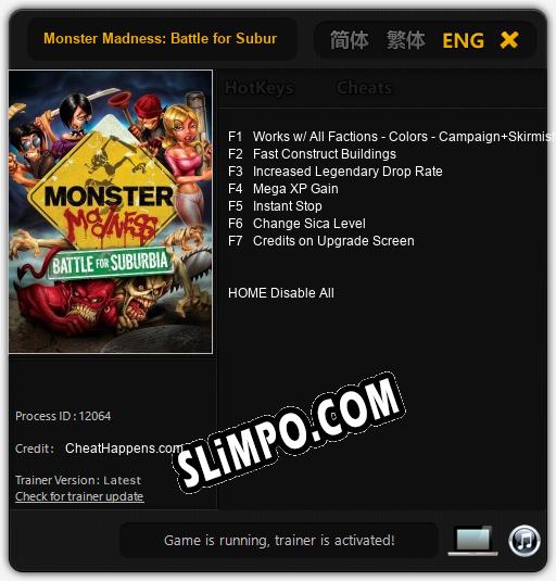 Monster Madness: Battle for Suburbia: Читы, Трейнер +7 [CheatHappens.com]