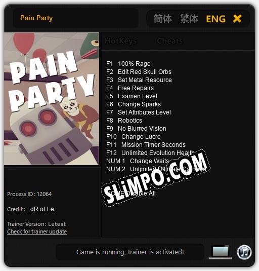 Pain Party: Трейнер +14 [v1.3]