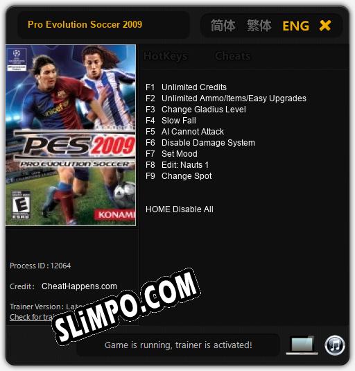 Pro Evolution Soccer 2009: ТРЕЙНЕР И ЧИТЫ (V1.0.29)