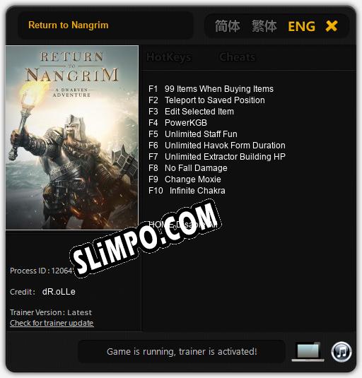 Трейнер для Return to Nangrim [v1.0.5]