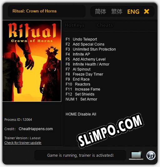 Ritual: Crown of Horns: ТРЕЙНЕР И ЧИТЫ (V1.0.23)