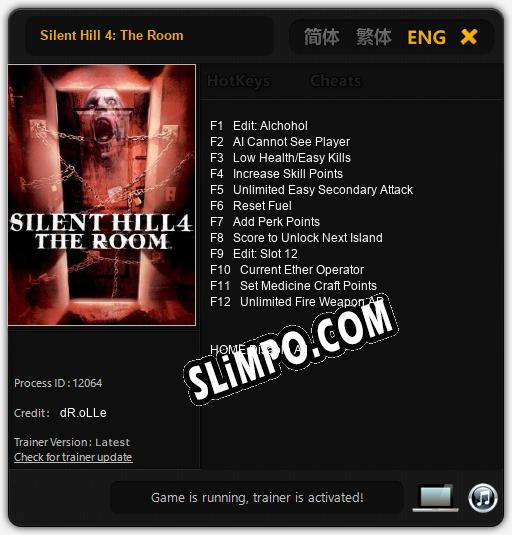 Трейнер для Silent Hill 4: The Room [v1.0.3]