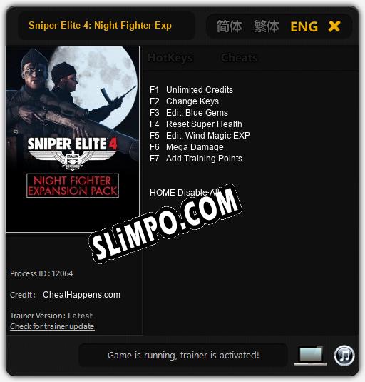 Sniper Elite 4: Night Fighter Expansion Pack: ТРЕЙНЕР И ЧИТЫ (V1.0.68)