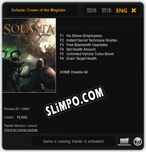 Трейнер для Solasta: Crown of the Magister [v1.0.6]