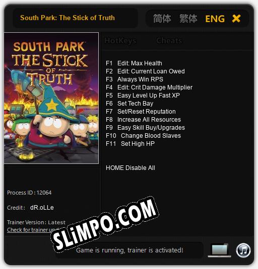 South Park: The Stick of Truth: Читы, Трейнер +11 [dR.oLLe]