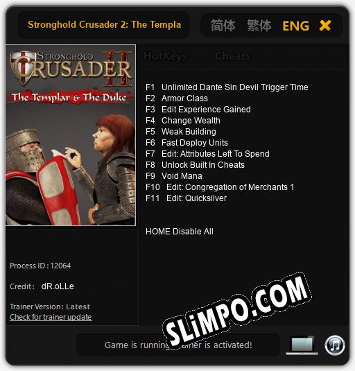 Stronghold Crusader 2: The Templar and The Duke: Трейнер +11 [v1.9]