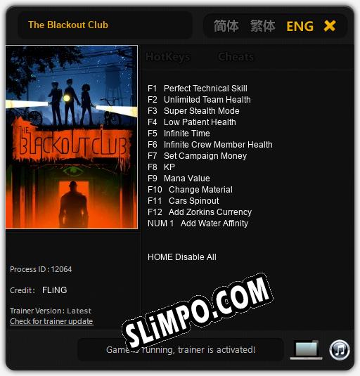 Трейнер для The Blackout Club [v1.0.2]