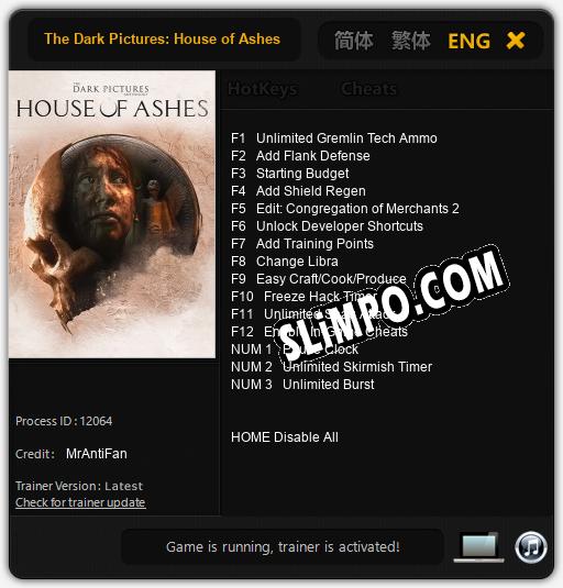 The Dark Pictures: House of Ashes: ТРЕЙНЕР И ЧИТЫ (V1.0.9)