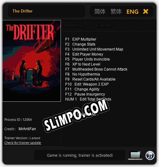 The Drifter: ТРЕЙНЕР И ЧИТЫ (V1.0.33)