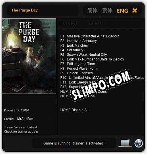 Трейнер для The Purge Day [v1.0.6]