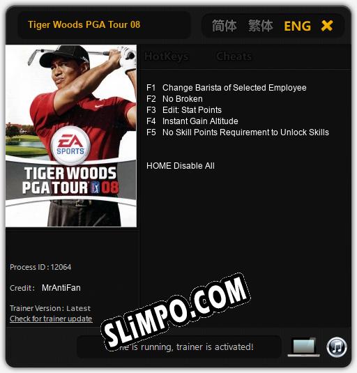 Tiger Woods PGA Tour 08: Трейнер +5 [v1.4]