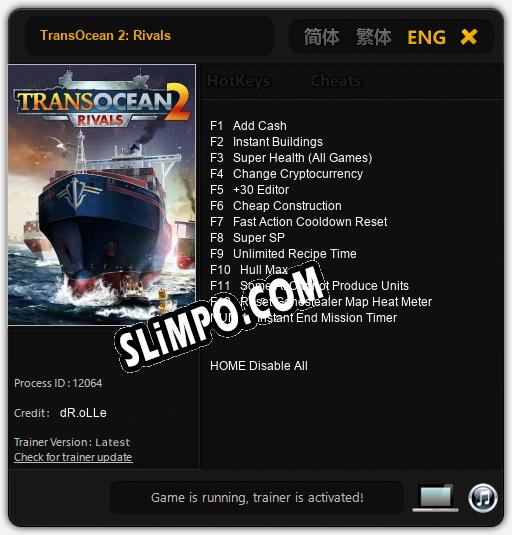 TransOcean 2: Rivals: Трейнер +13 [v1.9]