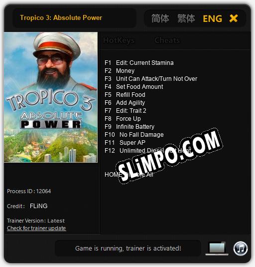 Tropico 3: Absolute Power: ТРЕЙНЕР И ЧИТЫ (V1.0.60)