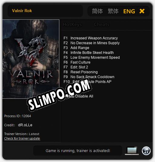 Трейнер для Valnir Rok [v1.0.8]