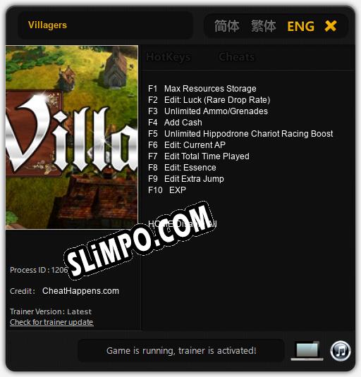 Трейнер для Villagers [v1.0.8]