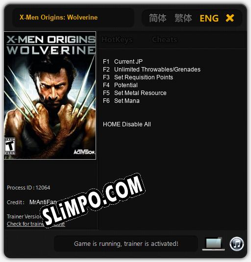 X-Men Origins: Wolverine: ТРЕЙНЕР И ЧИТЫ (V1.0.4)